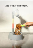 Pink Base Adjustable Height Pet Water Dispenser with Food Bowl Base - Non-Drip Bottle Feeder Station V888-ELOSUNG23871