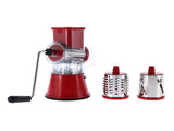 Manual Rotary Drum Grater Stainless Steel Cheese Grater Vegetables Cutter Slicing Tool Shredder Red V1294-YM0727-JY16340-01