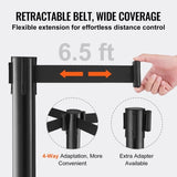 Crowd Controls, 2-Pack Crowd Control Barriers with 6.5FT Black Retractable Belt, Plastic V952-ZGGLZHSSLZX2HXDZWV0