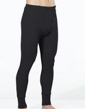 Thermo Fleece Mens Thermal Long John Tights Baselayer Cotton Blend Pants - Black V563-BR-MNSTHTS-BLK-XXL