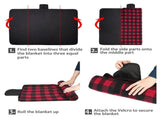 Waterproof Outdoor Blanket with Sherpa Lining, Windproof Triple Layers Warm Comfy Foldable for V1192-AZ-W-26517