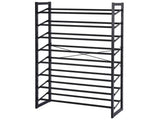 Set of 2 Black Matte Stackable Shoe Rack, 8-Tier Vertical Tower, Grey LSB-68983