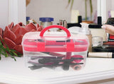 HOOWIFFY Plastic Sewing Box Red Large Capacity Double Layer Organizer for Home and Office Use with V1189-WXFWAL-20260326-02391
