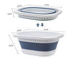 28L Foldable Laundry Washing Basket with Handle Collapsible - Grey/White V563-75194