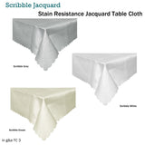 Jacquard Table Cloth Scribble Grey 150 x 270 cm V442-GNA-TABLEC-SCRIBBLE270CM-GREY-RE
