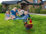 Whimsical Garden Rooster Statue, Hand-Painted Metal Accent, Rust-Resistant Iron Craftsmanship, V1192-AZ-W-24268
