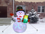 1.5M Inflatable Waving Snowman Christmas Decoration - Color Changing Ambient Light with Blower, V888-ELOSUNG55861
