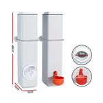 Giantz Chicken Feeder 4L Water Dispenser Automatic Waterer FIK-FEEDER-PL-4L-WH