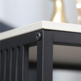 Luxury square side table marble stone-Black frame V767-JJ-XZ178-BK