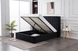 Hilton Black Velvet Gas Lift Bed - Queen V292-BED-HILTON-QUEEN-BLACK