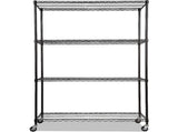 Modular Wire Storage 120x45cm Steel Shelving Black With Wheels For Garage Kitchen Or Retail Storage V63-841051