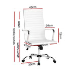 Artiss Office Chair Conference Chairs PU Leather High Back White OCHAIR-H-8147H-WH