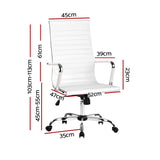 Artiss Office Chair Conference Chairs PU Leather High Back White OCHAIR-H-8147H-WH