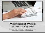 White backlit gaming keyboard 21 key mini numeric keyboard portable mechanical numeric keyboard V1192-AZ-W-35237