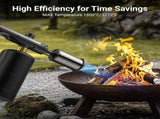 High-Temperature Propane Torch with Adjustable Flame, Instant Ignition & Safety Lock for BBQ, V1107-CS-GWBWPQ
