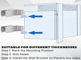 8 Set L-shaped Urinal Screen Brackets Polished Chrome 2-ear 3.5'' Long for All Panel Thicknesses V1258-DP02-C-2855