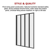 4 Fold Black Folding Bath Shower Screen Door Panel 1000 x 1400mm V63-830171