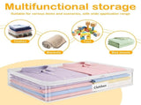 6Pcs Clear Zippered Storage Bag PVC Versatile Clothing Bag Foldable Sweater Blanket V1366-AZ2-W-14915