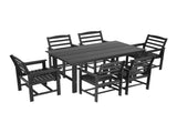 Gardeon 7 Piece Outdoor Dining Set Patio HDPE Table and Chairs Garden Furniture FF-DINING-7HDPE-BK-AB