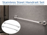 2Pcs 16inch Shower Grab Bar 304 Stainless Steel Non Slip Bathroom Grab Rail Safety Auxiliary Handle V1366-AZ2-W-15067