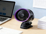 3-in-1 Clip On Fan, Portable Desk Fan, 360&deg Rotatable Design, USB Rechargeable Fan for Office Home V1370-AZ4-09010