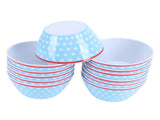 12PCS 6in Salad Bowls Food Serving Bowls Imitation Porcelain Dinnerwar TablewareLight Blue Dot V1294-YM0901-3118210047014