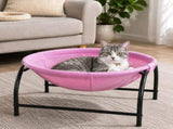 Pink Elevated Cat Hammock Bed - 45 x 42 x 23 cm Reinforced Iron Frame and Easily Removable V888-ELOSUNG55083-2