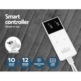 Giselle Bedding Heated Electric Throw Rug Fleece Sunggle Blanket Washable Silver EB-THROW-RUG-SR