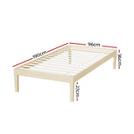 Artiss Bed Frame Single Size Wooden Base Mattress Platform Timber Pine BRUNO WBED-BRUNO-S-WD