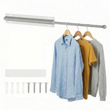 12.6in Valet Rod for Pull Out,Stainless Steel Slide Out Clothes Rod with 4 Detachable Hook V1366-AZ2-W-14940