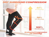 Thigh High Compression Socks for Women 15-20 mmHg Over the Knee Compression Stockings for Men 3 Pair V1258-DP02-F-524