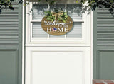 Welcome Sign for Front Door Density Board Hanging Round Plaque Front Door Sign Wreath Decoration for V1294-YM0901-3115240113911