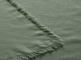 Vintage Design Homewares Gypsy Green Fringed Washed Linen Cotton Tablecloth 150cm x 275cm V442-HIN-TABLEC-GYPSYLINENC275CM-GREEN-RE