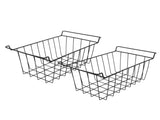 2 Pcs Freezer Wire Storage Basket PE Coated Hanging Rack Organizer Bin Black for Refrigerator V1294-YM0901-3113230263712