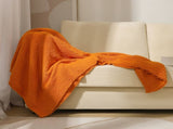 Orange Solid Color Plush Knitted Blanket for Sofa and Office, 152 x 203 cm, 1150g V888-ELOSUNG28843