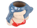 Girl Face Vase Modern Decorative Sculpture Ceramic Head Flower Vase for Living Room Bedroom Office V1294-YM0706-3115230067112