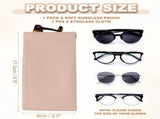 Squeeze Top Sunglass Pouch, PU Leather Soft Eyeglass Pouch Portable Travel Sunglasses Organizer V1259-DP01-A-5269