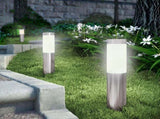 Solar Powered Outdoor Lamp - Stainless Steel - Cylindrical Garden Lamp - Waterproof - 1 Pack V1189-HB001HWU000102