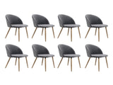 Levede 8x Dining Chairs Seat French Grey CH1037-2-GYX4