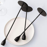 Set of 3 Matte Black Candle Holders for Taper Candles, Decorative Candlestick Holder for Wedding, V1192-AZ-W-31091