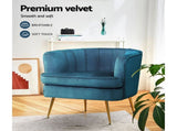 Artiss Armchair Velvet Blue Norvia UPHO-C-ARM-5108-NA