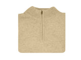 100% SHETLAND RAGG WOOL Half Zip Up Knit JUMPER Pullover Mens Sweater Knitted - Oat Marle - 4XL V563-SW-HZ-OATMARLE03-4XL