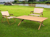 Levede Folding Camping Table Chair Set Oak OD1046