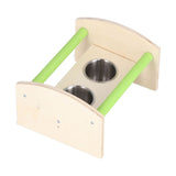 Parrot Wood Stand with 2 Stainless Steel Feeding Cup Playstand Training Toy for Outdoor Gardening V1294-YM0714-3111210375011