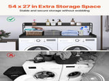 Washer Dryer Countertop with Shelf 54"x27" Wooden Washer Dryer Cover Black V952-XYTM54INCHHSDRLVGV0