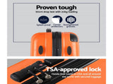 Wanderlite 20-24-28 Inch 3Set with TSA Lock Spinner Carry On Hard Shell Travel Suitcase LUG-ABS-CLA-3SET-OR