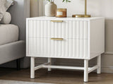 Artiss Bedside Table 2 Drawers - White FUR-S-BS-03-WH