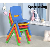 Keezi 9PCS Kids Table and Chairs Set Children Study Desk Furniture Plastic 8 Chairs KPF-TBCH-BU-9PC