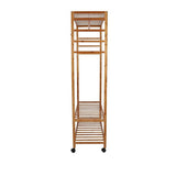 Wooden Clothes Rail with Shelves & Wheels Open Wardrobe Rack Stand V63-952891