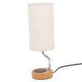 Table Lamp with Wireless Charger ABS USB Modern LED Dimmable Bedside Nightstand Lamp for Bedroom V1294-YM0901-3119230117411